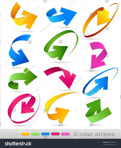 Collection Of Colour Arrows Stock Vector Illustration 81944368