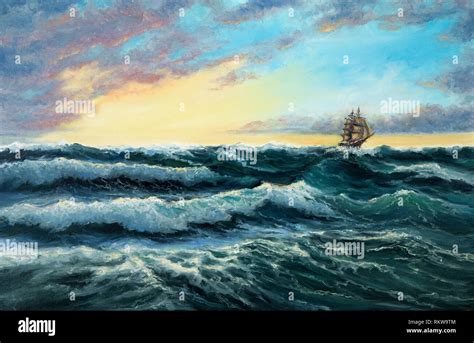 Ship Oil Painting Storm High Resolution Stock Photography And Images