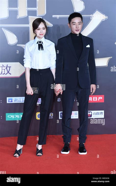 Chinese Actress Tang Yan Left And Her Actor Boyfriend Luo Jin Arrive