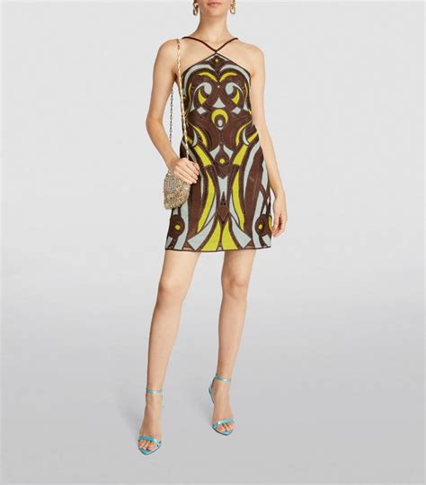 Womens Pucci Multi Embroidered Print Mini Dress Harrods Uk