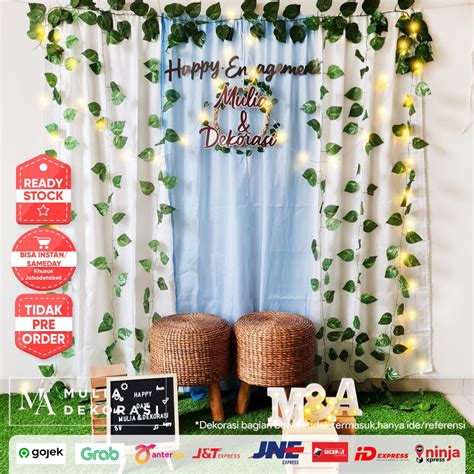 Jual Dekorasi Lamaran Tunangan Backdrop Nikahan Photobooth Diy Akad