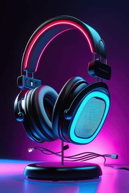 Premium Ai Image A Pair Of Headphones With The Led Lights On