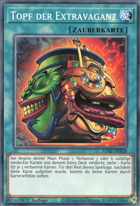 Recollectibles Sammelkarte Yugioh Karte Topf Der Extravaganz Deutsch