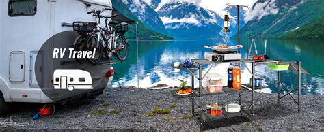 Vevor Camping Kitchen Table One Piece Folding Portable Cook Station