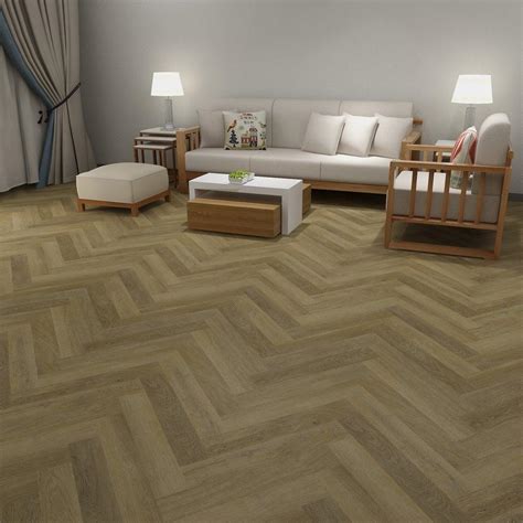 Liberty Floors Herringbone Light Grey Oak Waterproof Rigid Vinyl Flooring