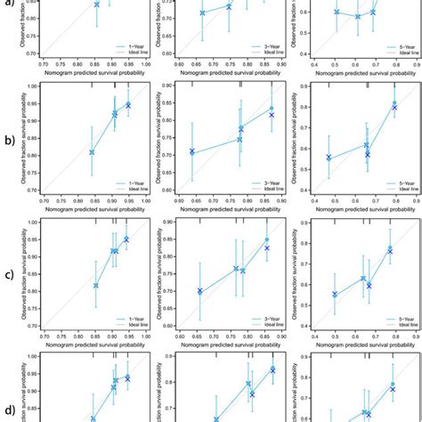 Calibration Curve For Predicting The Probability Of 1 3 And 5 Year OS