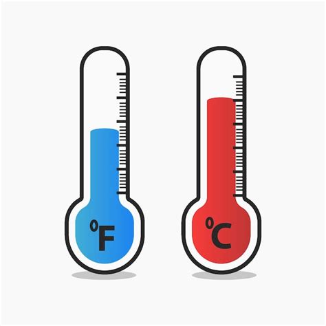 Premium Vector Set Of Thermometers Farenheit Celcius Indicator