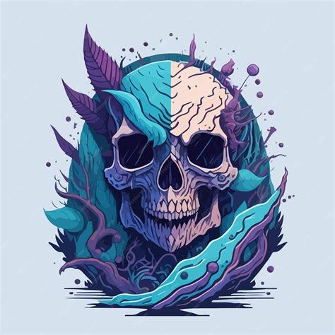 Premium Vector | In the depths of the abyss a mysterious devil skull