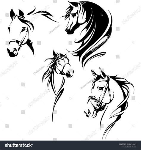 Horse Head Silhouette Horse Head Vector Stock Vector (Royalty Free) 2203259867 | Shutterstock