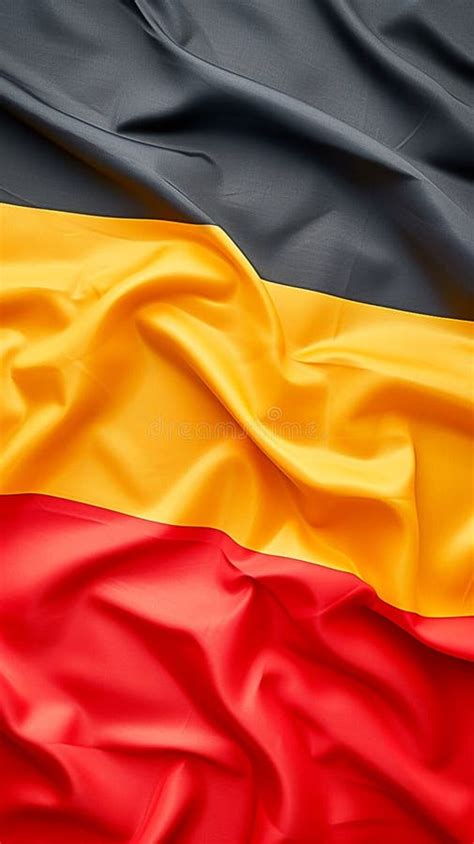 A Closeup Textured Image Of The German Flag Waving In The Wind Stock