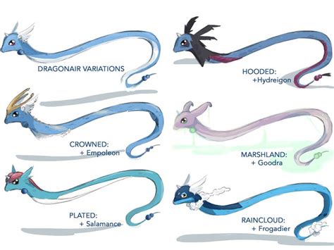 Dragonair Variations By Kaztial On Deviantart Coisas De Pokemon Pokemon