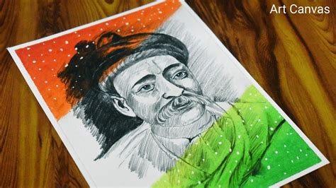 Bal Gangadhar Tilak Drawing With Oil Pastel Step By Step