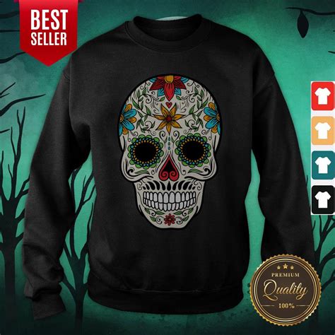 Floral Sugar Skull Day Of The Dead Shirt Merchaz