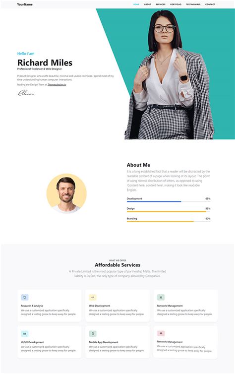 Free portfolio bootstrap template Archives - BootstrapLily