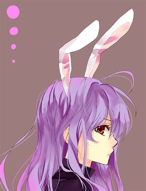 Safebooru Bunny Ears Kurot Long Hair Profile Purple Hair Rabbit Ears