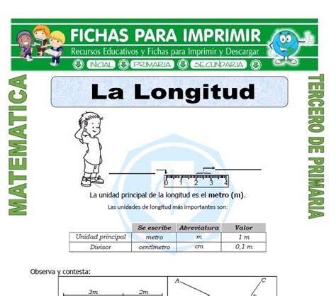 La Longitud Para Tercero De Primaria Fichas Para Imprimir Tercero De Primaria Matematicas