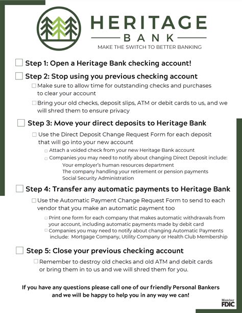 How to Switch to Heritage Bank in 5 Easy Steps - Heritage Bank