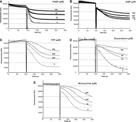 Dose Dependent Inhibition Of Nile Red Efflux By Presumed Competitors