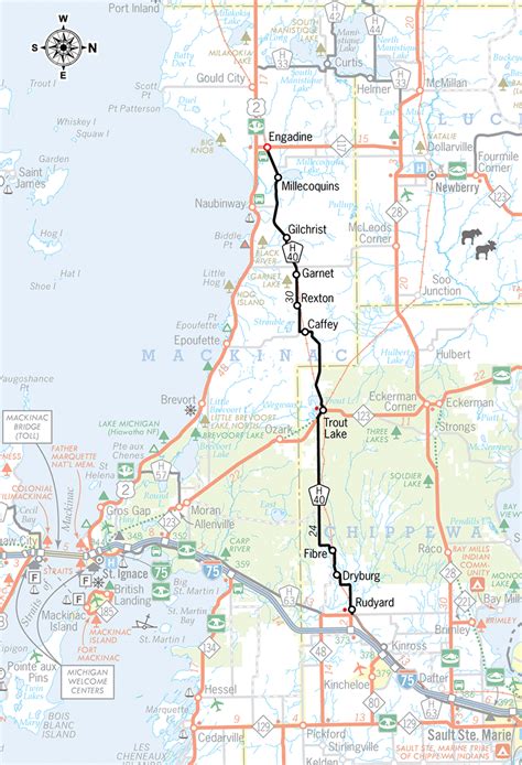 Michigan Highways Route Listings H Route Map