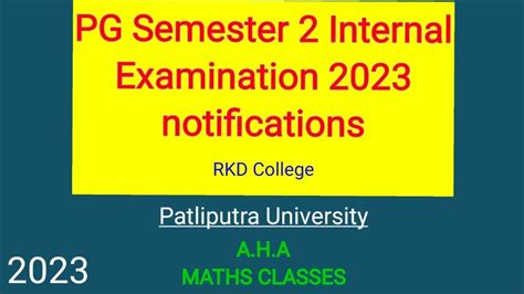 RKD College PG Sem 2 Exam Date Time 2023 Patliputra University