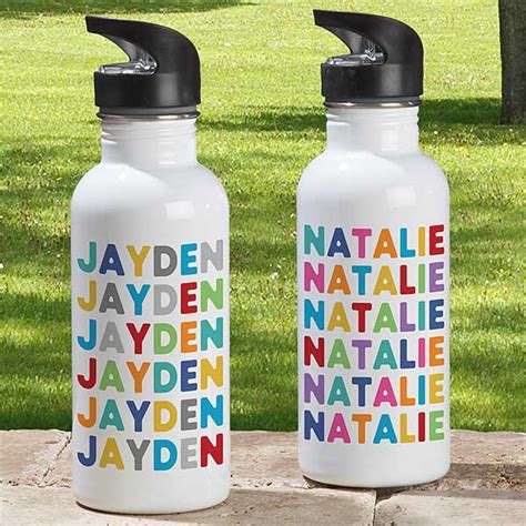 Vibrant Name Personalized 20 oz. Water Bottles for Kids