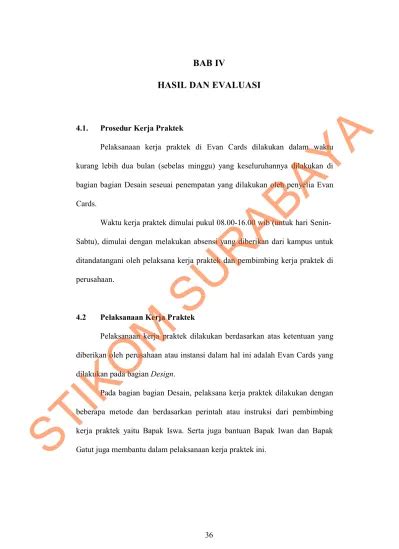 Bab Iv Hasil Dan Evaluasi Pelaksanaan Kerja Praktek Di Evan Cards