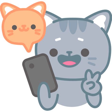 Message Tomomi The Cat Lineal Color Sticker Freepik