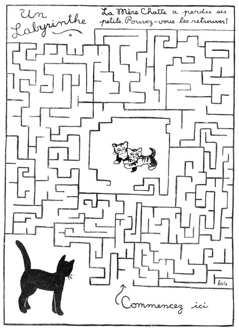 Help Cat Mom Find Her Kitties Labyrinth Free Printable Puzzle Games