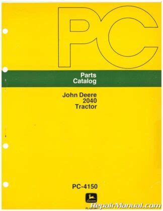 Used John Deere 2040 Tractor Parts Manual