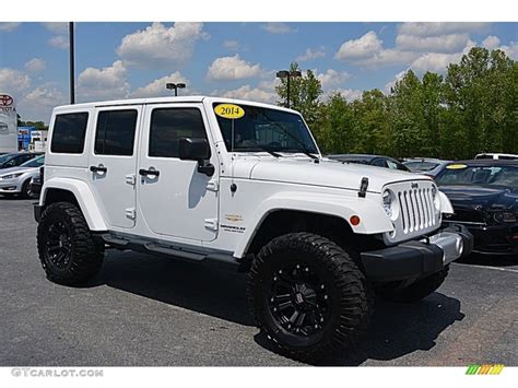 View 2014 White Jeep Wrangler Unlimited Sahara Jeepcarusa