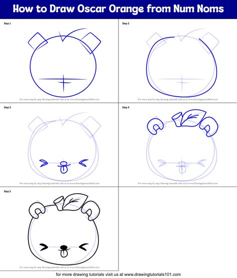 How To Draw Oscar Orange From Num Noms Num Noms Step By Step