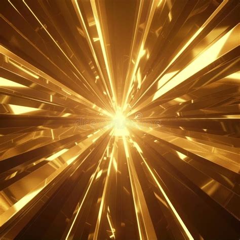 Golden Light Rays Emerging From A Glowing Center Stock Illustration