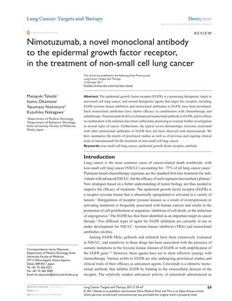 PDF Nimotuzumab A Novel Monoclonal Antibody To The Epidermal Growth