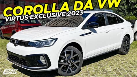 NOVO VOLKSWAGEN VIRTUS EXCLUSIVE 2023 PREÇO DE COROLLA E ACABAMENTO