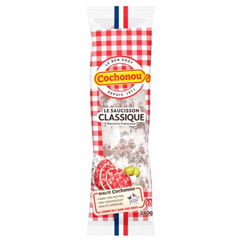 Cochonou Saucisson Sec Classique Pur Porc G Pas Cher Auchan Fr