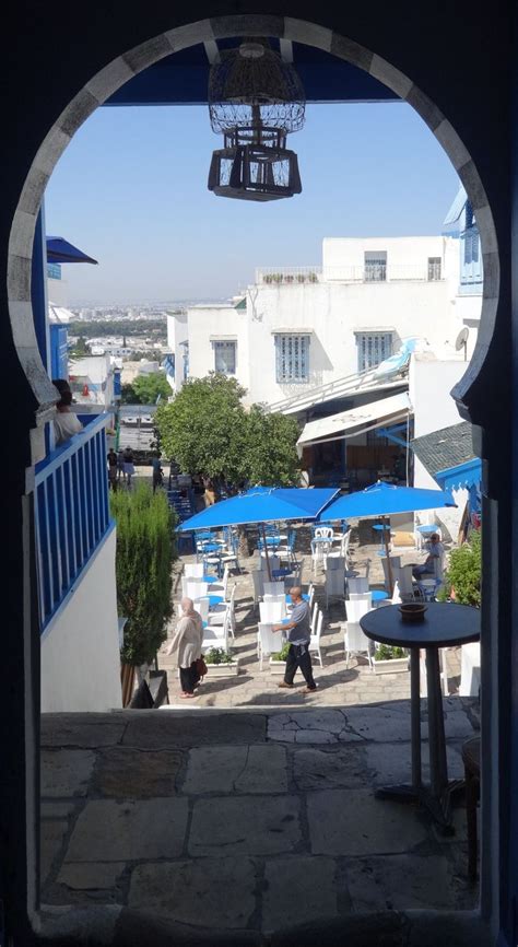 Sidi Bou Said Tunisia Taken From The Top Of The Stairs Of Cafe Des Nattes Katrina©b Sidi