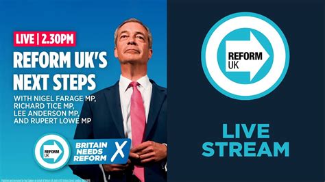 Live Reform Mps Nigel Farage Richard Tice Lee Anderson And Rupert Lowe On The Political