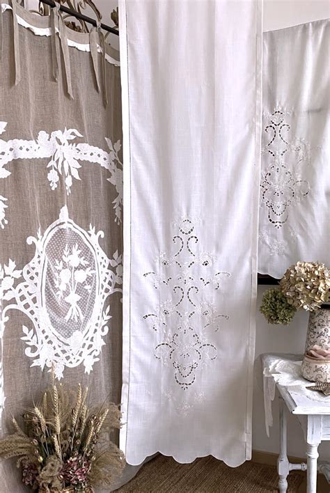 Brise bise shabby chic 60x220cm Blanc Mariclo Déco d Élise