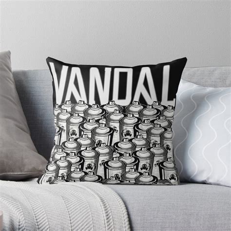 "VANDAL and SPRAY CANS pattern" Throw Pillow for Sale by vic4U | Redbubble