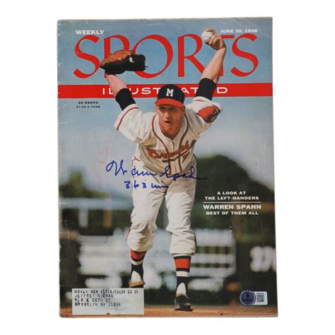 Warren Spahn Signed Sport Magazine Beckett Pristine Auction