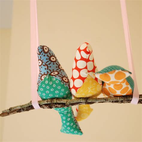 Little Birdies On A Swing Spool Bird Mobile Pattern Made F Flickr