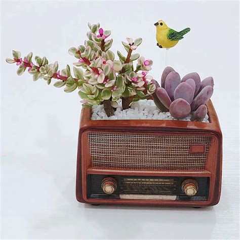 Radio Planter For Succulents Plants Recorder Planter With Etsy