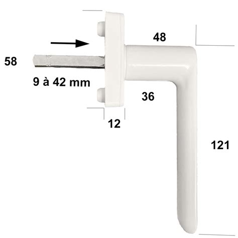 Poignée de fenêtre PVC avec système sécuclic modèle stansio