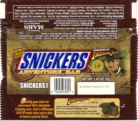 2008 Snickers Candy Wrapper Archive