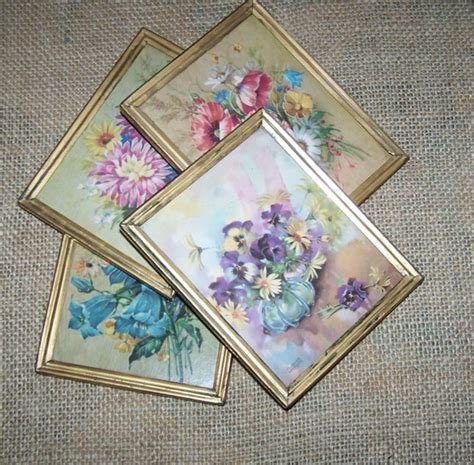 Shabby Flower Prints Framed Small Prints By Shelbytradingcompany