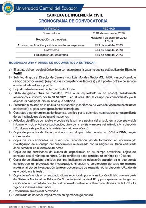 Universidad Central del Ecuador on Twitter SELECCIÓN DE DOCENTES A