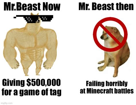 Mr Beast Now And Then Imgflip