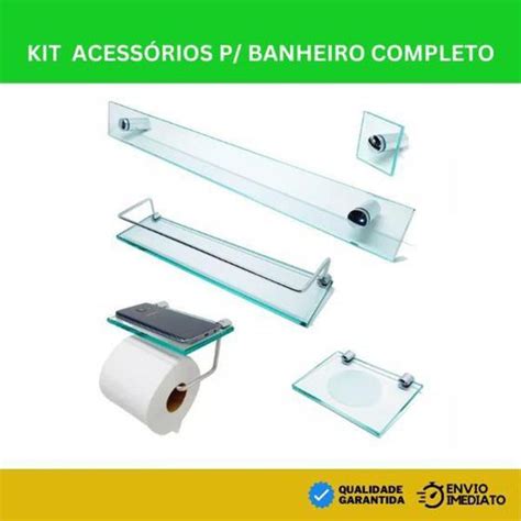 Kit De Acess Rios Para Banhe Incolor Completo Porta Shampoo Porta