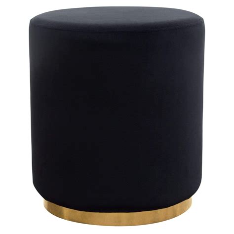 Sorbet Round Accent Ottoman Accent Ottoman Metal Bands Black Gold Band