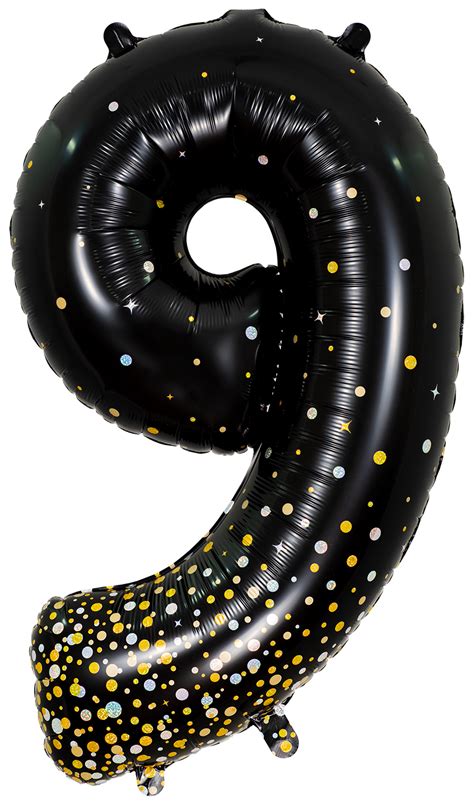 34 Number 1 Fizz Holographic Black Oaktree Foil Balloon Bargain